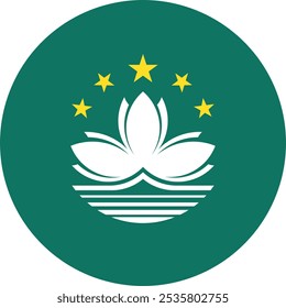 Macau Circle Flag, Circle Flag of Macau, Vektorbilder