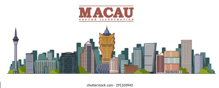 Macau city . China. vector illustration