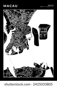 Macau City Map, Cartography Map, Street Layout Map