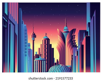 Macau City skyline vector illustration