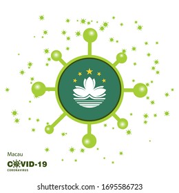 Macau Coronavius Flag Awareness Background. Stay home, Stay Healthy. Take care of your own health. Pray for Country