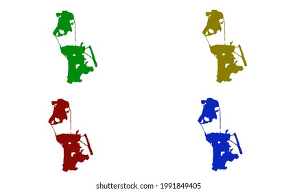 Macau country map silhouette with white background
