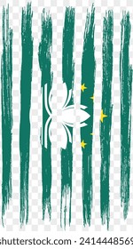Macau flag with brush paint textured isolated  on png or transparent background vector illustration