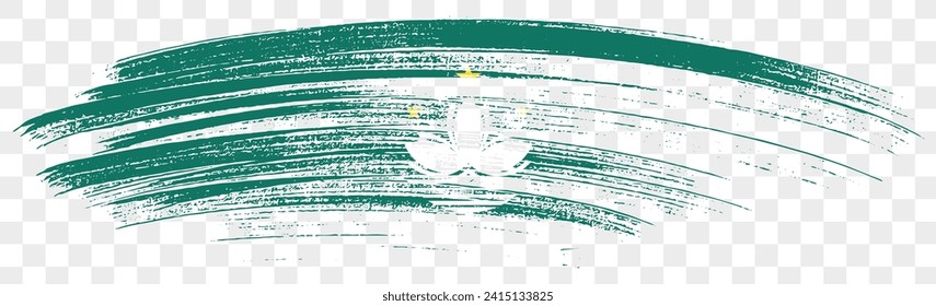 Macau-Flagge mit strukturierter Pinselfarbe einzeln auf PNG oder transparentem Hintergrund, Vektorgrafik
