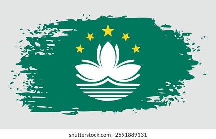 macau flag brush stroke. banner vector illustration. Vector illustration eps10.