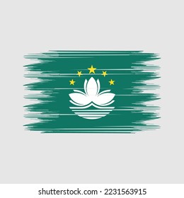 Ilustración del vector de pincel de bandera de Macao
