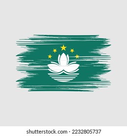 Ilustración del vector de pincel de bandera de Macao