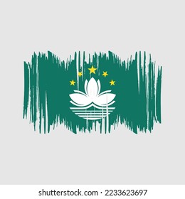 Ilustración del vector de pincel de bandera de Macao