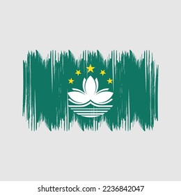 Macau Flag Brush Vector Illustration