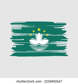 Ilustración del vector de pincel de bandera de Macao
