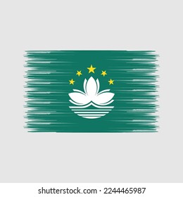 Macau Flag Brush Vector Illustration