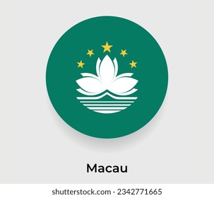 Macau Flaggenblase kreisrund um das Formsymbol Vektorgrafik