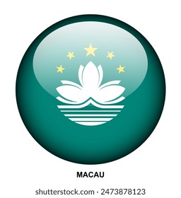 BOTÓN de la bandera de MACAO sobre fondo blanco