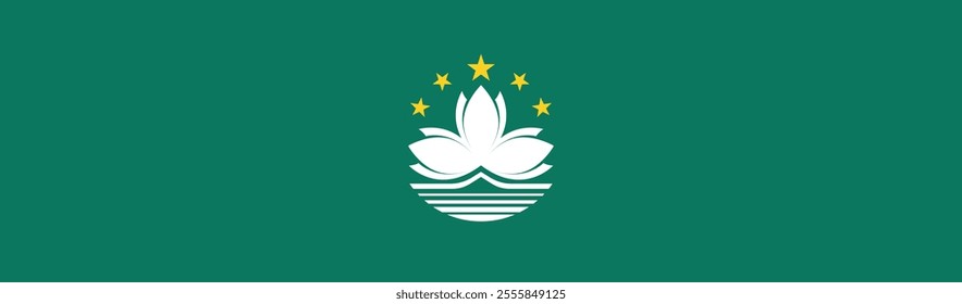 Macau flag long banner digital vector illustration