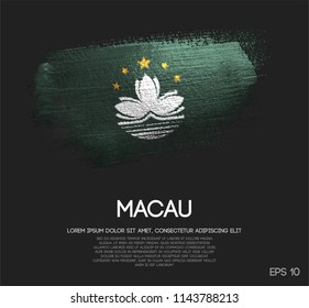 Macau Flag Made of Glitter Sparkle Brush Paint Vector