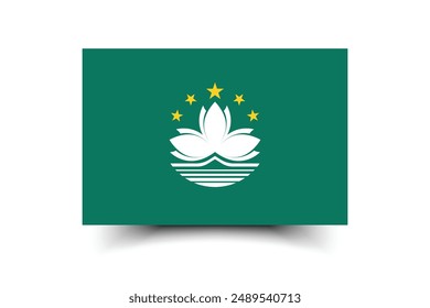 Bandera de Macao. Bandera de Macao. La proporción oficial. Icono de marca. Color estándar. Tamaño estándar. Una bandera rectangular. Ilustración de computadora. Ilustración digital Ilustración vectorial.