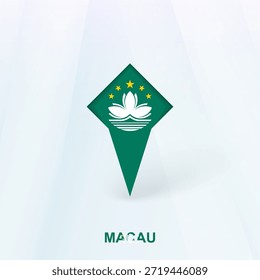 Icono del Pin de la bandera de Macao con diseño geométrico. Ilustración vectorial.