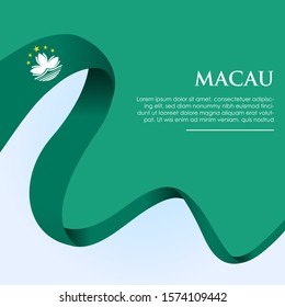 Macau flag in ribbon shape. template for independence day poster design. vector illustration EPS 10