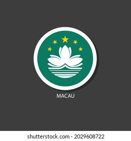 Macau flag vector circle shape.