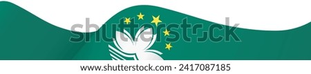 Macau flag wave isolated on png or transparent background vector illustration.