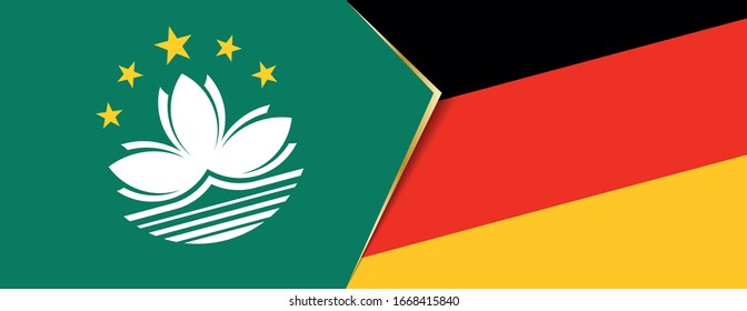 Macau and Germany flags, two vector flags symbol of relationship or confrontation.