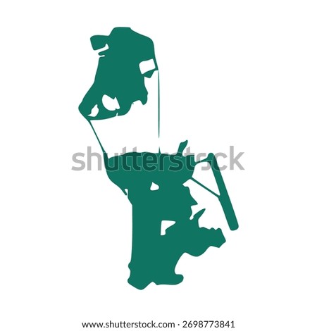 Macau green map. Macau map vector. Macau map on white background