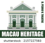 Macau Heritage and landmark icon, ,Dom Pedro V Theatre