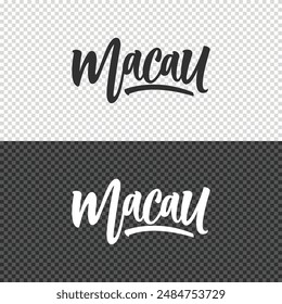 macau lettering clipart element design