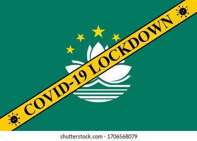 macau lockdown preventing coronavirus spread or outbreak. covid-19 macau precaution to lock down virus infection.