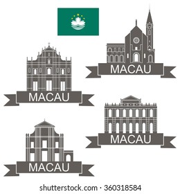 Macau logo,  isolated Macau on white background