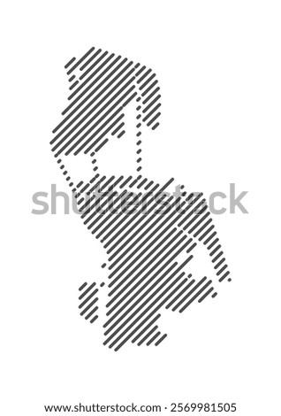 Macau - Map of the country formed by lines. Vector Illustration.