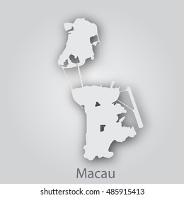 Macau map in paper cut style.Abstract modern design background. Vector illustration EPS10