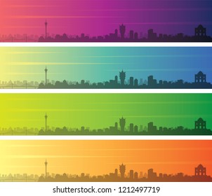 Macau Multiple Color Gradient Skyline Banner
