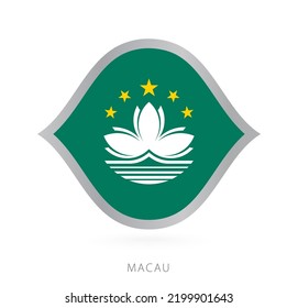 Macau national team flag in style for international basketball competitions. Vector sign.