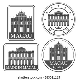 Macau. Rubber and stamp. EPS 10. Vector illustration