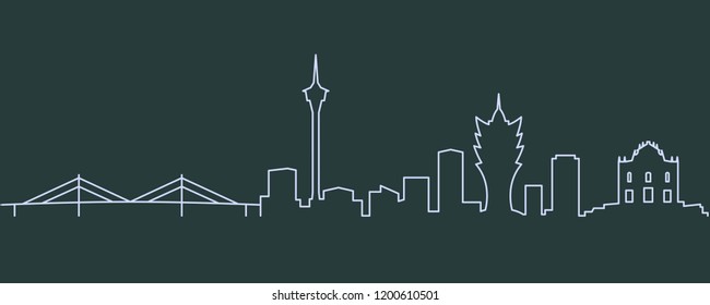 Macau Single Line Skyline