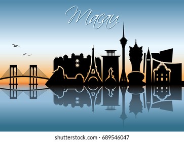 Macau skyline - vector illustration