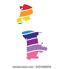 macau swoosh silhouette rainbow map