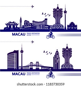 Macau travel destination vector illustration.