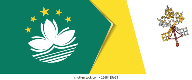 Banderas de Macao y Ciudad del Vaticano, dos banderas vectoriales símbolo de relación o confrontación.