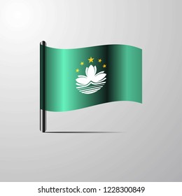 Macau waving Shiny Flag design vector