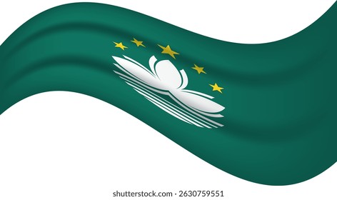 Macau wavy flag, waving flag vector illustration