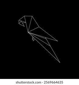 Macaw, Ara, Parrot Polygonal Lines, can use for Logo, Pictogram, Bird Figure, Website, Apps, or Graphic Design Element. Vector Illustration