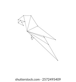 Macaw, Ara, Parrot Polygonal Lines, can use for Logo, Pictogram, Bird Figure, Website, Apps, or Graphic Design Element. Vector Illustration