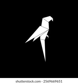 Macaw, Ara, Parrot Shape Inspired by Origami Form, can use for Logo, Pictogram, Bird Figure, Website, Apps, or Graphic Design Element. Vector Illustration