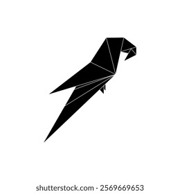 Macaw, Ara, Parrot Shape Inspired by Origami Form, can use for Logo, Pictogram, Bird Figure, Website, Apps, or Graphic Design Element. Vector Illustration