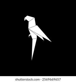 Macaw, Ara, Parrot Shape Inspired by Origami Form, can use for Logo, Pictogram, Bird Figure, Website, Apps, or Graphic Design Element. Vector Illustration