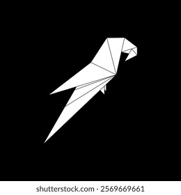 Macaw, Ara, Parrot Shape Inspired by Origami Form, can use for Logo, Pictogram, Bird Figure, Website, Apps, or Graphic Design Element. Vector Illustration