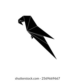 Macaw, Ara, Parrot Shape Inspired by Origami Form, can use for Logo, Pictogram, Bird Figure, Website, Apps, or Graphic Design Element. Vector Illustration