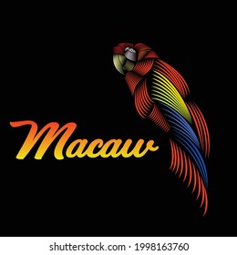 Macaw Bird blend art illustration vector
